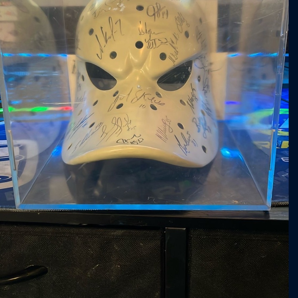 Autographed Hockey Mask in Display Case